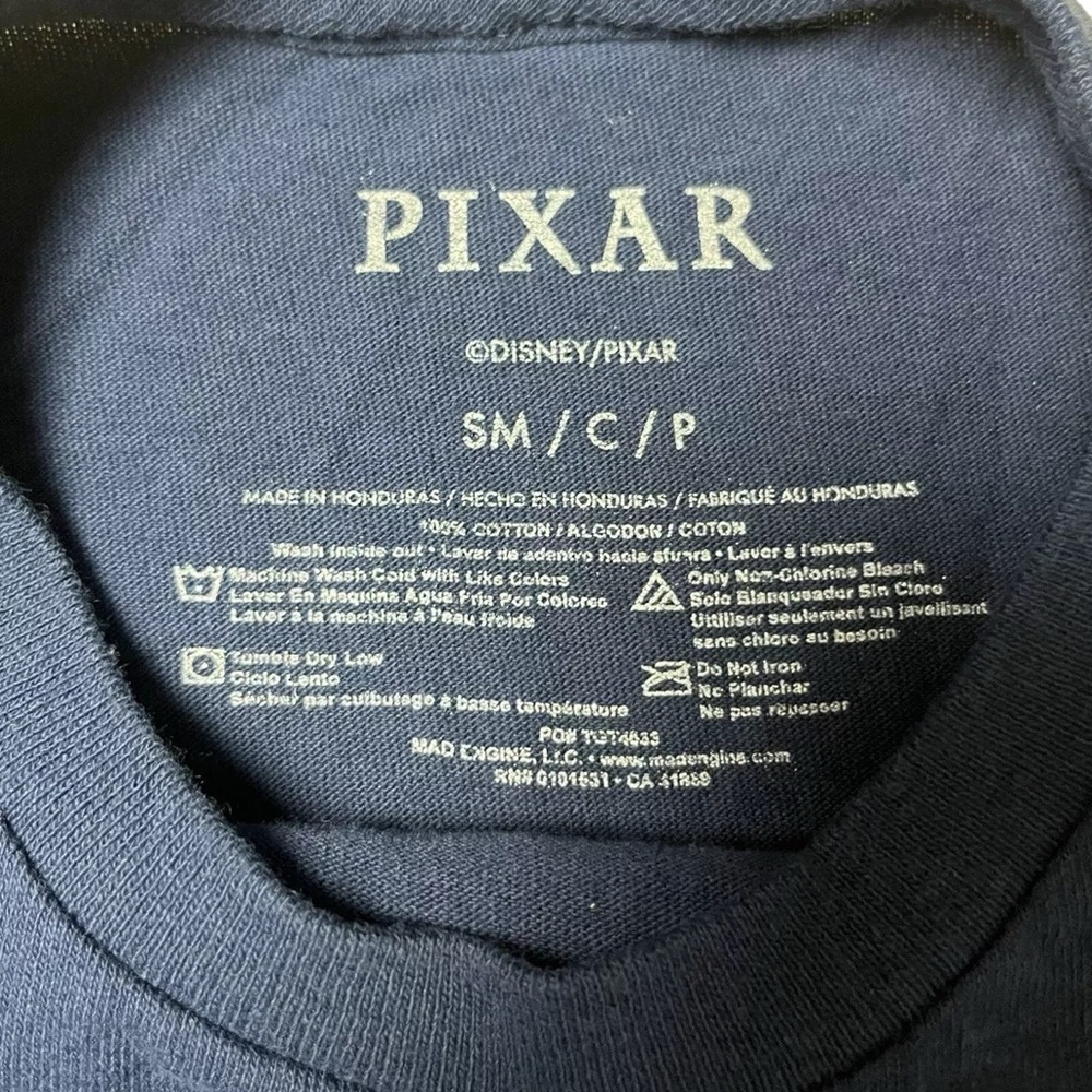 Disney Pixar T Shirt Men Size S/M Blue Short Sleeve Crew Neck Casual Cartoons - Picture 4 of 7